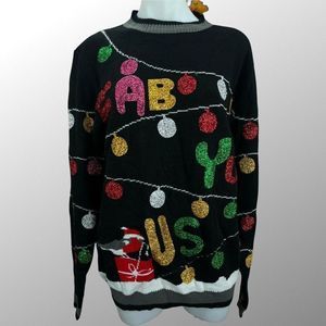 You Look Ugly Today Womens Black Long Sleeves Christmas Pullover Sweater Size M